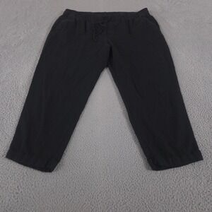 Old Navy Pants Womens XL Mid-Rise Linen-Blend Straight-Leg Cropped Drawstring